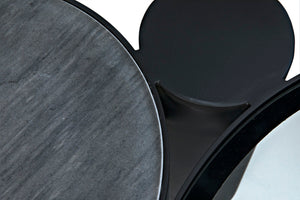 Noir Trypo Sculptural Coffee Table - Multi-Surface Design with Matte Black Finish for Modern Living Spaces GTAB1049MTB