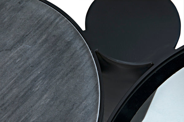 Noir Trypo Sculptural Coffee Table - Multi-Surface Design with Matte Black Finish for Modern Living Spaces GTAB1049MTB