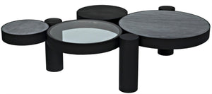 Noir Trypo Sculptural Coffee Table - Multi-Surface Design with Matte Black Finish for Modern Living Spaces GTAB1049MTB