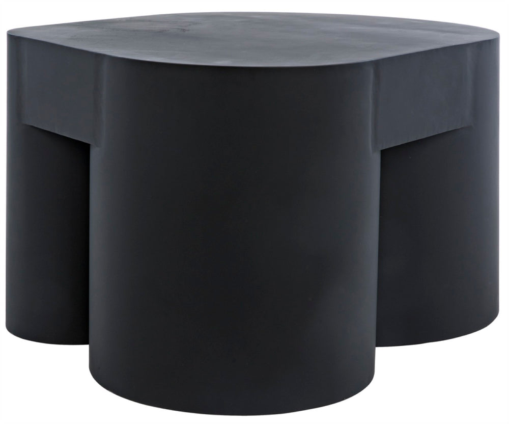 Noir Bain Asymmetrical Coffee Table in Matte Black Iron - Modern Industrial Design for Stylish Living Rooms GTAB1051MTB