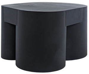 Noir Bain Asymmetrical Coffee Table in Matte Black Iron - Modern Industrial Design for Stylish Living Rooms GTAB1051MTB