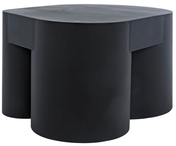 Noir Bain Asymmetrical Coffee Table in Matte Black Iron - Modern Industrial Design for Stylish Living Rooms GTAB1051MTB