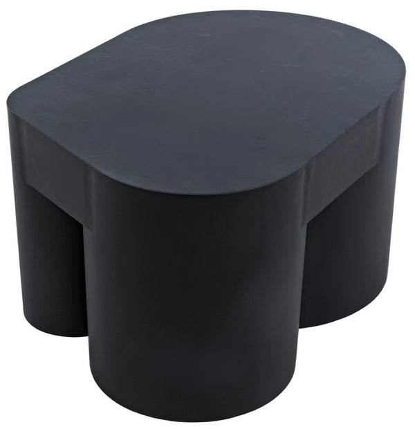 Noir Bain Asymmetrical Coffee Table in Matte Black Iron - Modern Industrial Design for Stylish Living Rooms GTAB1051MTB