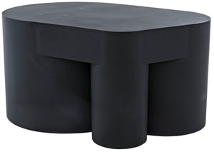 Noir Bain Asymmetrical Coffee Table in Matte Black Iron - Modern Industrial Design for Stylish Living Rooms GTAB1051MTB