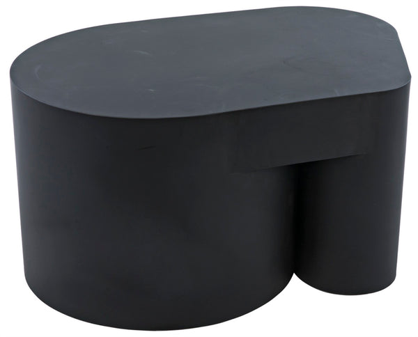 Noir Bain Asymmetrical Coffee Table in Matte Black Iron - Modern Industrial Design for Stylish Living Rooms GTAB1051MTB