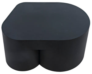 Noir Bain Asymmetrical Coffee Table in Matte Black Iron - Modern Industrial Design for Stylish Living Rooms GTAB1051MTB