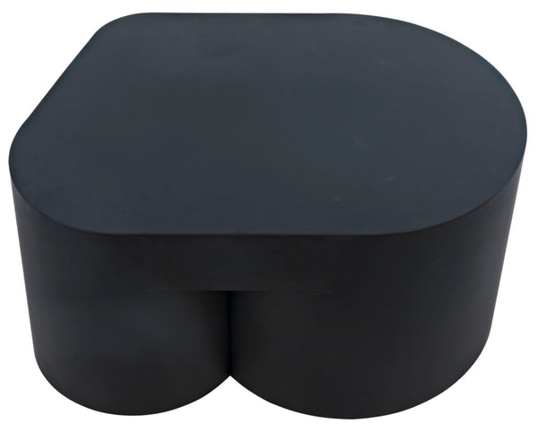 Noir Bain Asymmetrical Coffee Table in Matte Black Iron - Modern Industrial Design for Stylish Living Rooms GTAB1051MTB