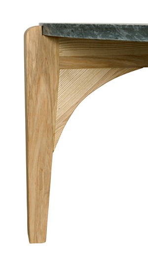 Noir Confucius Coffee Table - Elegant Oval Night Snow Marble & Waxed Elm Base for Modern Living Spaces GTAB1058