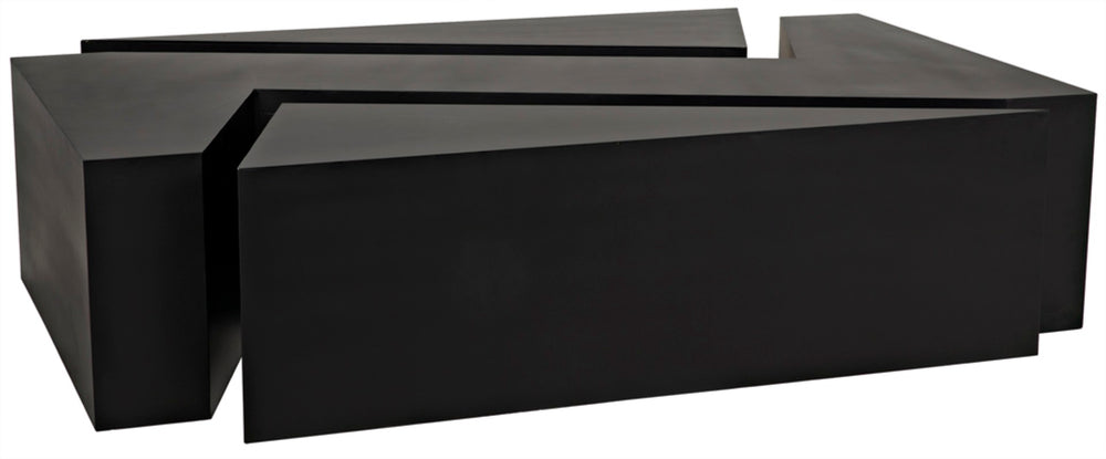 Noir Element Coffee Table - Handcrafted Matte Black Iron, Modular Design for Modern Living Room Style GTAB1066MTB