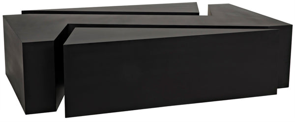 Noir Element Coffee Table - Handcrafted Matte Black Iron, Modular Design for Modern Living Room Style GTAB1066MTB