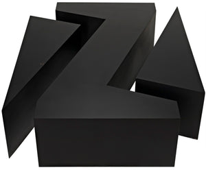 Noir Element Coffee Table - Handcrafted Matte Black Iron, Modular Design for Modern Living Room Style GTAB1066MTB