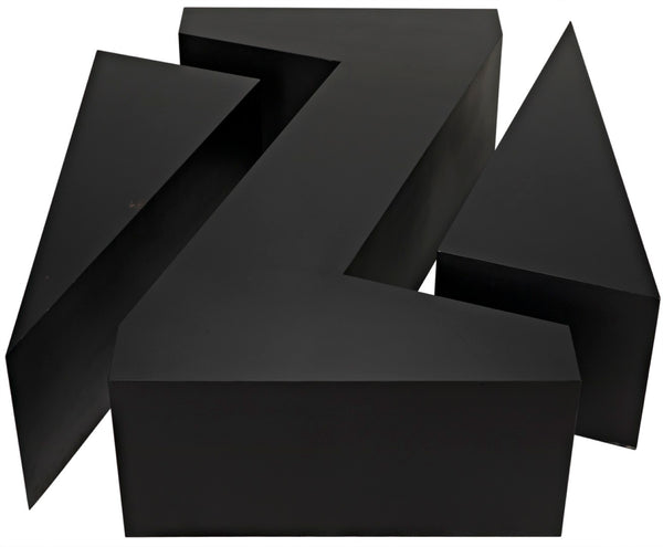 Noir Element Coffee Table - Handcrafted Matte Black Iron, Modular Design for Modern Living Room Style GTAB1066MTB