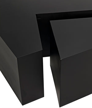 Noir Element Coffee Table - Handcrafted Matte Black Iron, Modular Design for Modern Living Room Style GTAB1066MTB