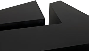 Noir Element Coffee Table - Handcrafted Matte Black Iron, Modular Design for Modern Living Room Style GTAB1066MTB