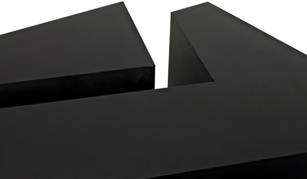 Noir Element Coffee Table - Handcrafted Matte Black Iron, Modular Design for Modern Living Room Style GTAB1066MTB