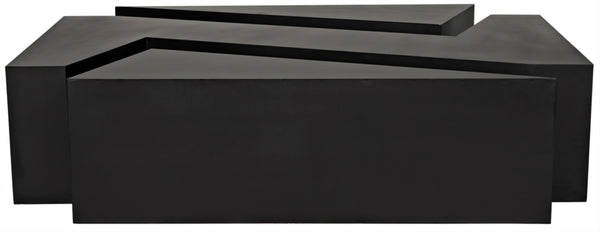 Noir Element Coffee Table - Handcrafted Matte Black Iron, Modular Design for Modern Living Room Style GTAB1066MTB