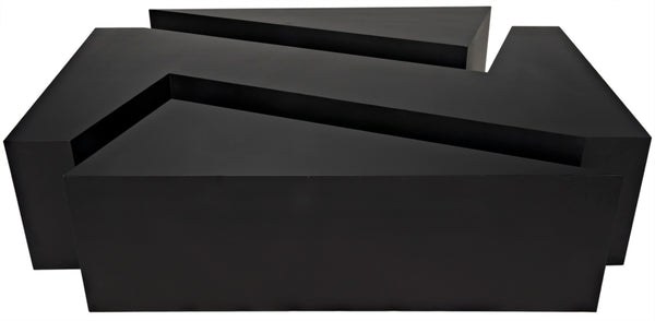 Noir Element Coffee Table - Handcrafted Matte Black Iron, Modular Design for Modern Living Room Style GTAB1066MTB