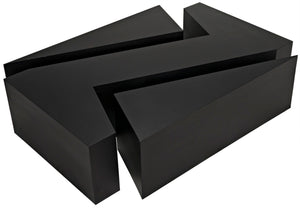 Noir Element Coffee Table - Handcrafted Matte Black Iron, Modular Design for Modern Living Room Style GTAB1066MTB