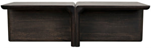 Noir Hagen Handcrafted Ebony Walnut Coffee Table - Versatile Two-Piece Design for Modern Living Spaces GTAB1071EB