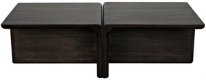 Noir Hagen Handcrafted Ebony Walnut Coffee Table - Versatile Two-Piece Design for Modern Living Spaces GTAB1071EB
