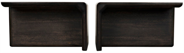 Noir Hagen Handcrafted Ebony Walnut Coffee Table - Versatile Two-Piece Design for Modern Living Spaces GTAB1071EB