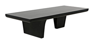 Noir Ward Coffee Table - Nautical-Inspired Modern Design in Solid Mahogany for Timeless Living Spaces Hand Rubbed Black GTAB1079HB