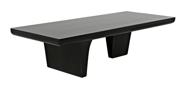 Noir Ward Coffee Table - Nautical-Inspired Modern Design in Solid Mahogany for Timeless Living Spaces Hand Rubbed Black GTAB1079HB