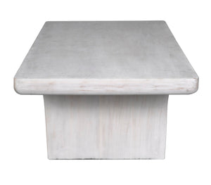 Noir Ward Coffee Table - Nautical-Inspired Modern Design in Solid Mahogany for Timeless Living Spaces White Wash GTAB1079WH