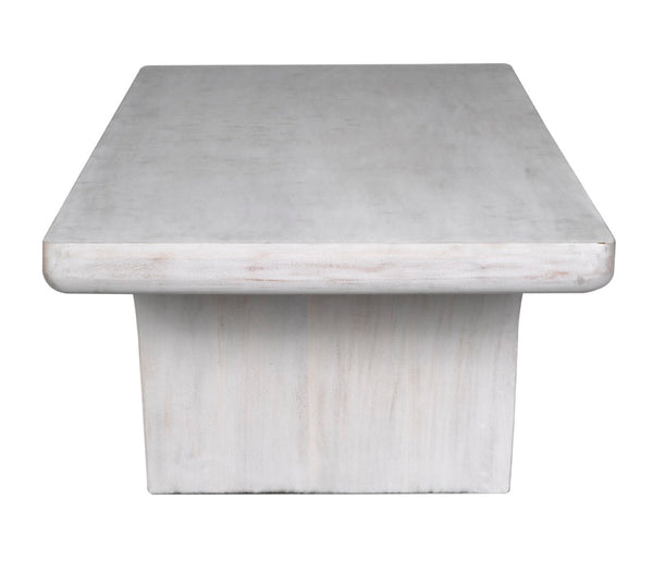 Noir Ward Coffee Table - Nautical-Inspired Modern Design in Solid Mahogany for Timeless Living Spaces White Wash GTAB1079WH