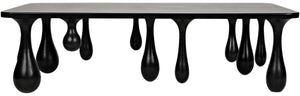 Noir Drop Coffee Table - Sculptural Elegance in Hand-Rubbed Black Finish with Unique Droplet Legs GTAB1086HB
