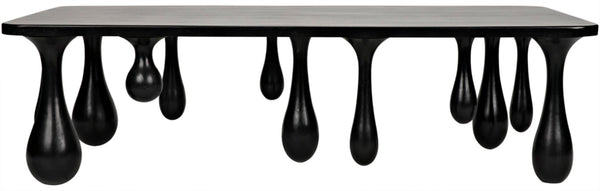 Noir Drop Coffee Table - Sculptural Elegance in Hand-Rubbed Black Finish with Unique Droplet Legs GTAB1086HB
