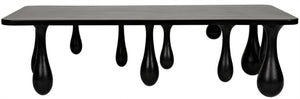 Noir Drop Coffee Table - Sculptural Elegance in Hand-Rubbed Black Finish with Unique Droplet Legs GTAB1086HB