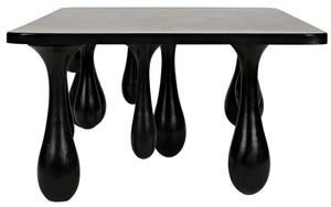 Noir Drop Coffee Table - Sculptural Elegance in Hand-Rubbed Black Finish with Unique Droplet Legs GTAB1086HB