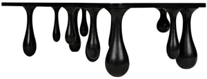Noir Drop Coffee Table - Sculptural Elegance in Hand-Rubbed Black Finish with Unique Droplet Legs GTAB1086HB