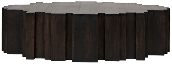 Noir Royce Coffee Table - Elegant Ebony Walnut Finish with Modern Design & Ample Surface for Living Spaces GTAB1087EB