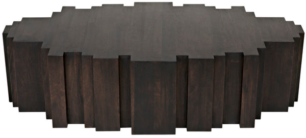 Noir Royce Coffee Table - Elegant Ebony Walnut Finish with Modern Design & Ample Surface for Living Spaces GTAB1087EB