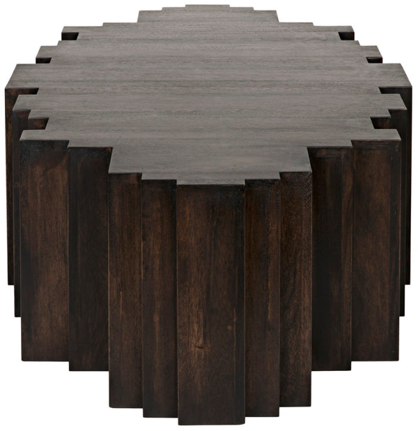 Noir Royce Coffee Table - Elegant Ebony Walnut Finish with Modern Design & Ample Surface for Living Spaces GTAB1087EB