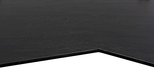 Noir Tabu Coffee Table - Artisan Crafted with Ebony Walnut Top & Elegant Antique Brass Legs for Modern Spaces GTAB1095MBEB