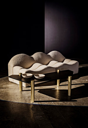 Noir Tabu Coffee Table - Artisan Crafted with Ebony Walnut Top & Elegant Antique Brass Legs for Modern Spaces GTAB1095MBEB