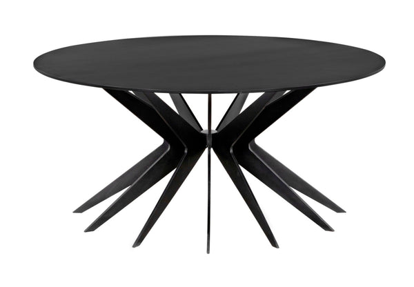 Noir Spider Coffee Table – Sleek Black Metal Design with Open Base for Modern Industrial Living Spaces GTAB1107MTB
