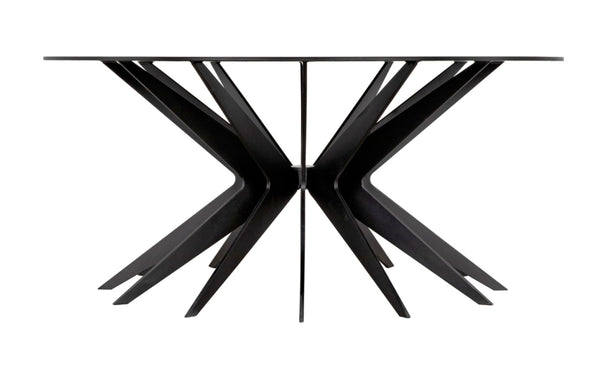 Noir Spider Coffee Table – Sleek Black Metal Design with Open Base for Modern Industrial Living Spaces GTAB1107MTB