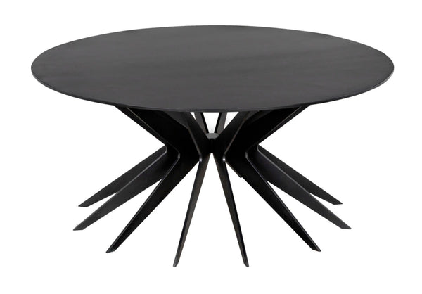 Noir Spider Coffee Table – Sleek Black Metal Design with Open Base for Modern Industrial Living Spaces GTAB1107MTB