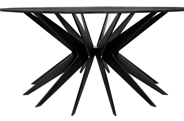 Noir Spider Coffee Table – Sleek Black Metal Design with Open Base for Modern Industrial Living Spaces GTAB1107MTB