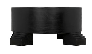 Noir Tambour Coffee Table - Elegant Hand-Rubbed Black Finish with Spacious Veneer Top for Versatile Style GTAB1114HBV
