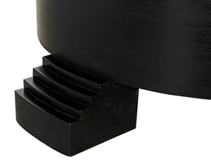 Noir Tambour Coffee Table - Elegant Hand-Rubbed Black Finish with Spacious Veneer Top for Versatile Style GTAB1114HBV