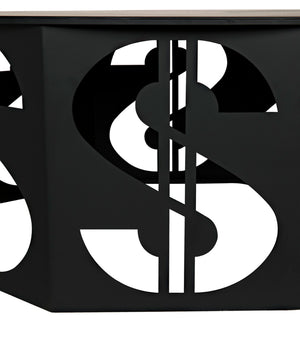 Noir Dollar Coffee Table - Industrial Black Iron Design, Durable & Easy-Care, Perfect for Modern Living Rooms GTAB1119MTB