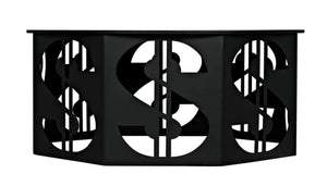 Noir Dollar Coffee Table - Industrial Black Iron Design, Durable & Easy-Care, Perfect for Modern Living Rooms GTAB1119MTB