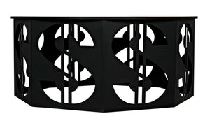 Noir Dollar Coffee Table - Industrial Black Iron Design, Durable & Easy-Care, Perfect for Modern Living Rooms GTAB1119MTB