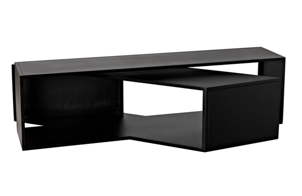 Noir Keweco Coffee Table - Artisan-Crafted Matte Black Iron Centerpiece for Modern Industrial Living Spaces GTAB1122MTB
