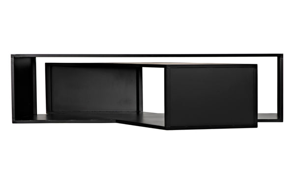 Noir Keweco Coffee Table - Artisan-Crafted Matte Black Iron Centerpiece for Modern Industrial Living Spaces GTAB1122MTB